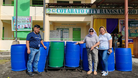 LOOK: Cotabato Light donated Recycled Trash Bins and Drum Containers to Bangsamoro StandAlone School