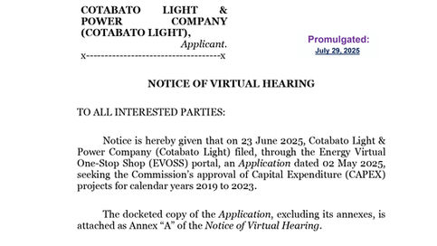 Cotabato Light CAPEX- GUIDE TO JURISDICTIONAL REQUIREMENTS [ERC Case No. 2025-128 RC]