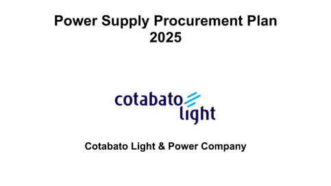 Cotabato Light - Power Supply Procurement Plan (PSPP) 2025-2034